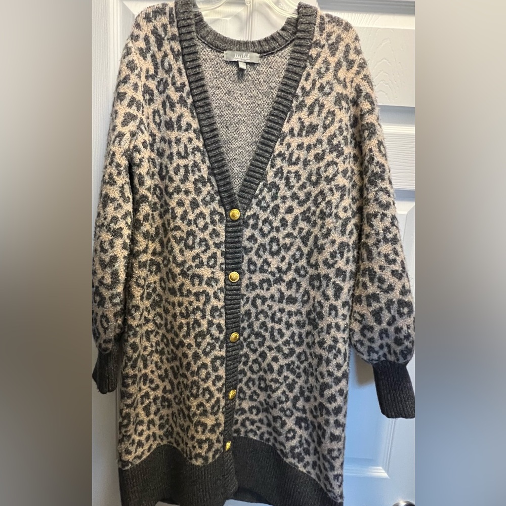 Marled Leopard Sweater Coat